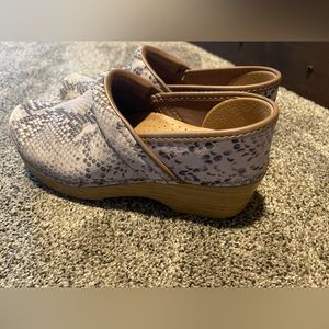 Dansko snakeskin clogs